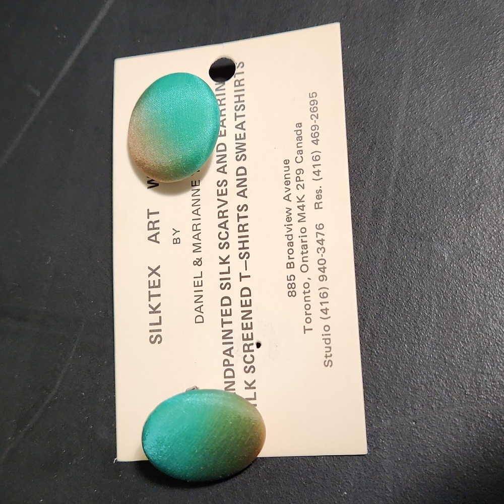 Handpainted silk earrings